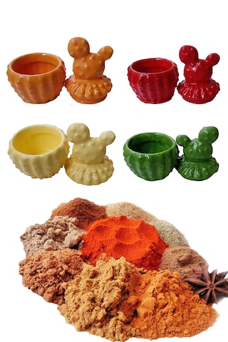 4 Adet Kaktüs Model Baharatlık - Sunumluk Karışık