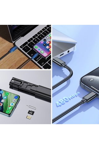 Woody Sofia Cep Tipi 60w Bas Aç Type-c,iphone Şarj,micro Usb Hızlı Şarj Data Kablo Seti