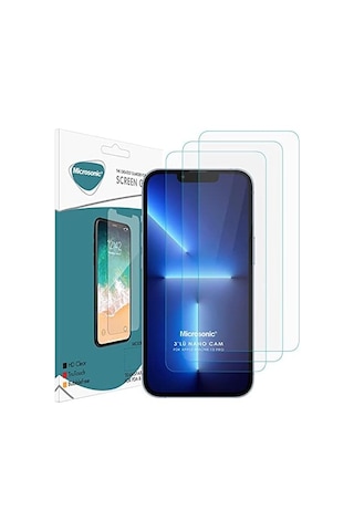 Apple iPhone 13 Pro Screen Protector Nano Glass Cam Ekran Koruyucu 3&apos Lü Paket Apple iPhone 13 Pro İle Uyumlu Ekran Koruyucu - Şeffaf 15834537