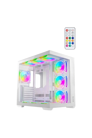 Revenge Supernova 7 RGB Fanlı ATX Temperli Cam Panel Akvaryum Kumandalı Gaming Bilgisayar Kasası Beyaz