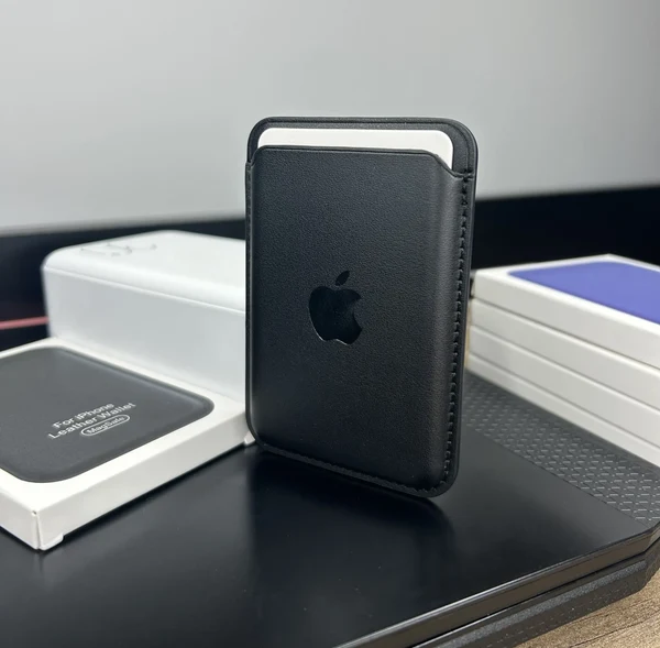 Magsafe Deri Cüzdan Kartlık Tüm Modellerle Uyumlu - Bordo Siyah