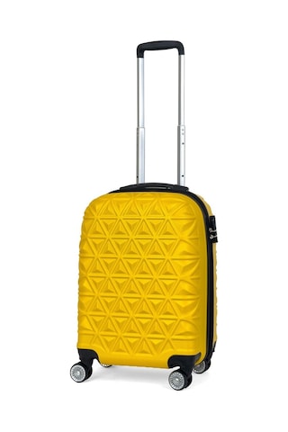 Reymond Luggage Piramit Desen ABS Seyahat Valizi, Canyon Serisi, Sarı - Kabin Boy Sarı