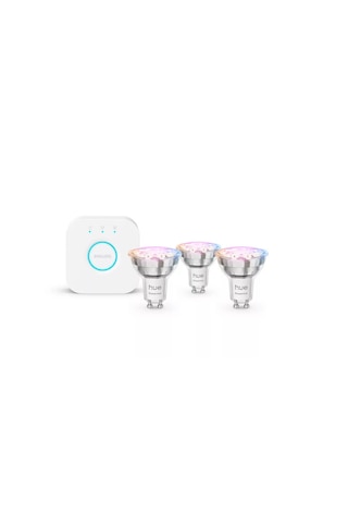 Philips Hue Essential 3'lü Gu10 Spot Başlangıç Seti 345 Lumen Çok Renkli - Beyaz