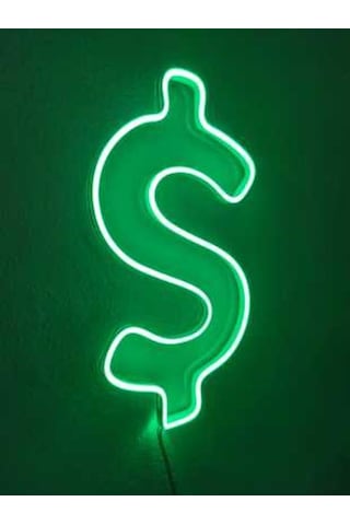 Dolar Neon Led Dekoratif Duvar Yazısı