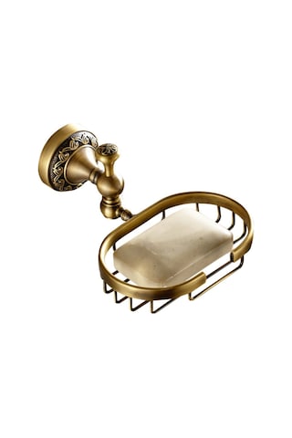Hfambition Antik Pirinç Sabunluk - Duvar Montajlı, Paslanmaz, Şık Tasarım Kahverengi