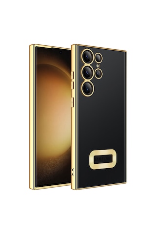 Zore Galaxy Uyumlu S23 Ultra Kılıf Kamera Korumalı Logo Gösteren Omega Kapak - Lacivert Lacivert