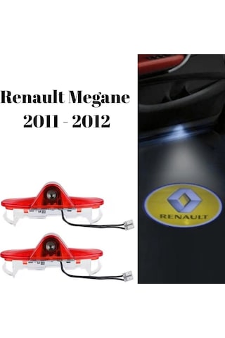 Renault Megane 2011 2012 Uyumlu Kapı Altı Led Aydınlatma 3 Boyutlu Logo Lazer Işık Geçmeli 2li Set