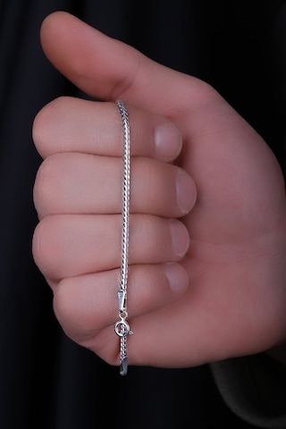 Encili Silver 925 Ayar Gümüş 2,5 Mm İtalyan Ezme Örgü Model Zincir Model Bileklik Gümüş