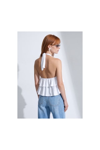 Dilvin 33017 Lyocell Halter Top-beyaz-16462