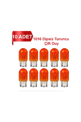T20 Büyük Dipsiz Turuncu Çift Duy 1016 Ampul 10 Adet Turuncu