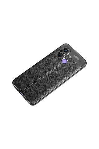 Xiaomi Redmi 12c Kılıf Deri Görünümlü Silikon Kamera Korumalı Üstün Koruma Celikaksesuar Siyah