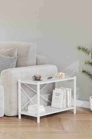 Koltuk Yani Sehpa Beyaz Profil Beyaz Sunta 60x24x44 Cm Mtl023