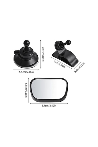 Novahub 360 Derece Araba Bebek Aynası, Bebek Arka Koltuk Aynası, Şeffaf Dışbükey Cam, Kolay Montaj, Güvenli Kullanım