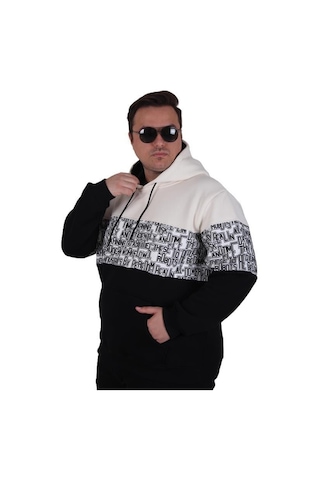 Starbattal Büyük Beden Kapüşonlu 3ip Sweat Transforming 25713 Bej Bej