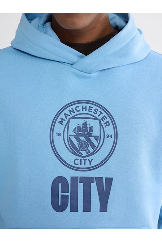 Lc Waikiki Mavi Manchester City Baskılı Erkek Hoodie