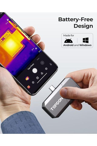 Topdon Ts001 256x192 Ir Çözünürlüklü Termal Kamera Android İçin 9mm Ayarlanabilir Odaklı Lensli