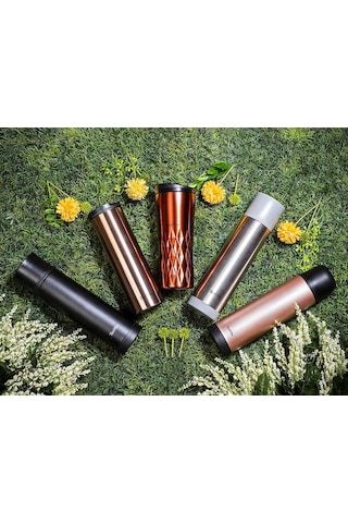 Tantitoni Termos Bardak Paslanmaz Çelik 470Ml Yıldız Desenli Sılv