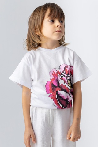 Zeyland Kız Çocuk Gül Baskılı Tshirt-fusya Fuşya