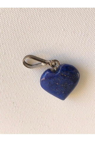 Doğal Lapis Lazuli Taşı Kalp Kolye Ucu 1,3 1,6 CM