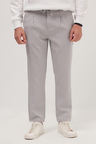 Tudors Erkek Slim Fit Dar Kesim Lastikli Bağcık Detaylı Gri Pantolon-38237 gri