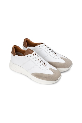 Deery Hakiki Deri Beyaz Erkek Sneaker Ayakkabı - 01961Mbyzp01 Beyaz