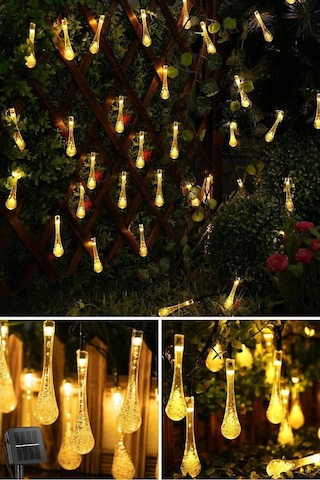 Trendpoint Solar 30 Ledli Su Damlası Model 8 Modlu Güneş Enerjili Çok Renkli