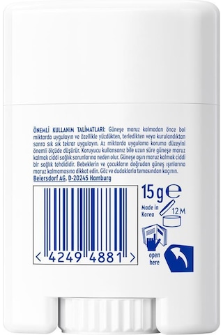 Sun Spf50 Yüksek Güneş Korumalı Stick Yüz Güneş Kremi 15 Gr,hassas Yüz Bölgeleri,kokusuz Formül