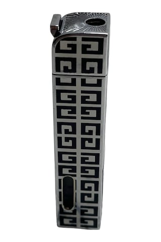 Gümüş Siyah Desenli Pürmüzlü Metal Çakmak 109371