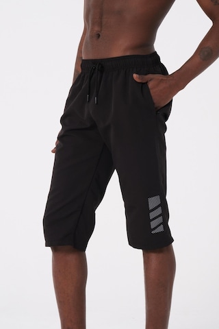 Siyah Diz Altı Uzun Boy Basic Model Su İtici Özellikli Erkek Plaj Deniz Kapri Şort - Dg341-siyah 001