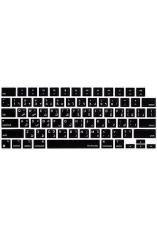 Macbook Klavye Koruyucu Arapça Baskılı Us-amerikan Enter Uyumlu Ultra İnce Hafif İzi Bırakmayan Yüzey Air 13,6-15,3inç- Pro 14,2-16,2inç M1-m2-m3-m4-m5 Pro Max Siyah
