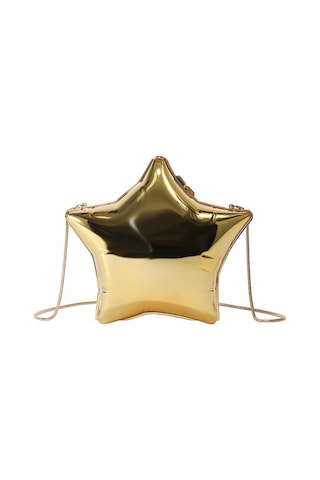 Yuntech01 Bayanlar İçin Altın Yıldız Desenli Akrilik Askılı Çanta - 20x18 Cm Çok Renkli