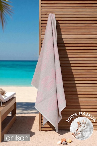 Aztec Plaj Havlusu %100 Pamuk 70x140 Beyaz