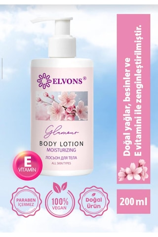 Elvons Nemlendirici Vücut Losyonu - Shea Yağı / E Vitamini Glamour 200 Ml