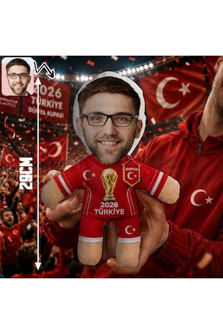 Bk Gift Kişiye Özel Türkiye Taraftar Temalı 2026 Dünya Kupası Tasarımlı Bebek Yastık -5, Tek Yürek Milli Takım Ruhu Çok Renkli