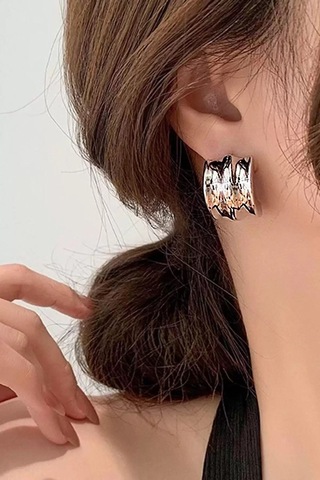 Caş Dekorasyon Gümüş Renkli Çelik Küpe/ Çift Gümüş