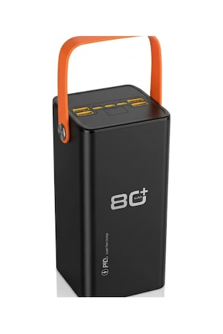 80000 Mah Powerbank Hızlı Şarj Destekli Led Ekranlı Çok Portlu Taşınabilir Güç Kaynağı Renkli
