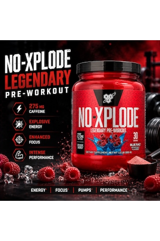 Bsn N.o.-xplode Legendary Preworkout Blue Raz 555 G
