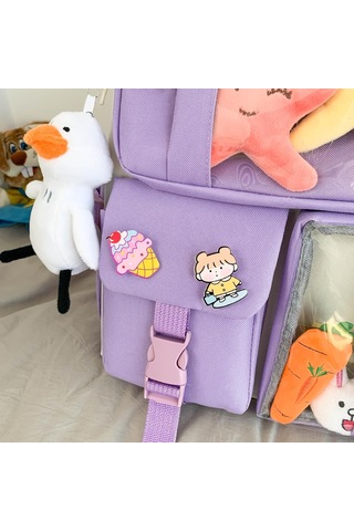 Aromee 4 Parça Genç Kız Sırt Çantası Ortaokul Öğrencileri - Mor