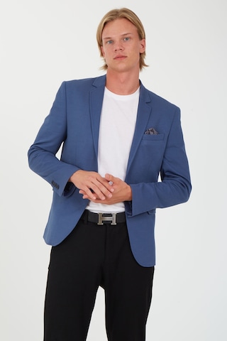 Sposo S-16 Dar Kalıp Örme Kumaş İndigo Erkek Blazer Ceket İndigo
