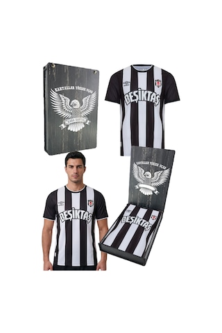 Beşiktaş Lisanslı Nostaji Forma Lazer Kutu Siyah - Altın