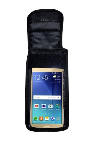 Motosiklet Kurye Pos Cihazı Taşıma Çantası Telefon Kılıflı Su Geç Siyah