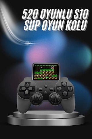 Mey İthalat S10 Gamepad 520 Oyunlu Klasik Taşınabilir Retro Oyunlar Oyun Konsolu El Atarisi
