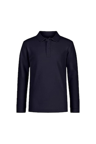 Tezzgelsin Erkek Çocuk Uzun Kol Polo Yaka Okul T-shirt Lacivert