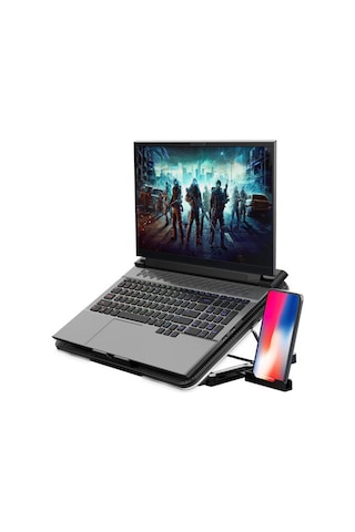 Oyuncu Notebook Soğutucu Stand 6 Fanlı Kademeli Telefon Tutuculu