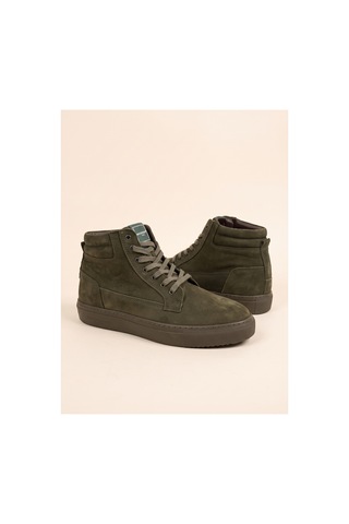 Bafaş Ayakkabı 371616 Haki Hakiki Dana Derisi Bilekli Erkek Sneaker