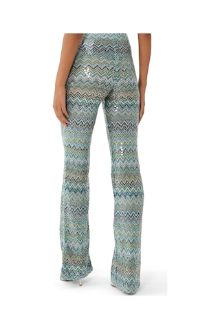 Missoni Zigzag Desenli Rahat Pantolon Yeşil Çoklu