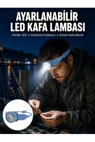 Kampçı Kafa Lambası Su Geçirmez Çok Modlu Led Yeni Nesil - Lisinya Diğer