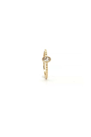 14 Ayar Altın Oval Solitaire Taşlı Eklem Yüzük