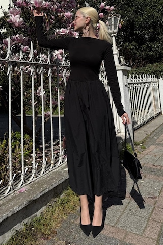Madmext Siyah Maxi Boy %100 Pamuklu Kadın Elbise Mg2365 Siyah