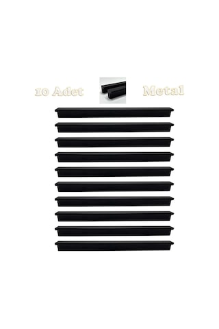 Fulya Alüminyum Metal Lüks Modern Mobilya Çekmece Mutfak Dolabı Kulpu Siyah 192mm 10 Adet Siyah